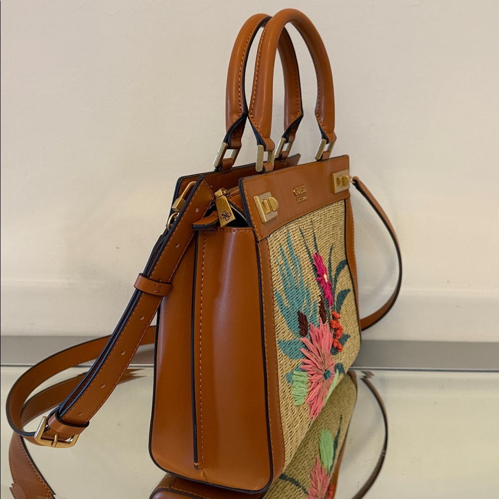 GUESS Katey Luxury Embroidered Medium Satchel Crossbody - Picture 6 of 16